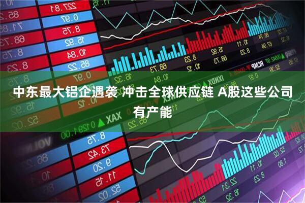 中东最大铝企遇袭 冲击全球供应链 A股这些公司有产能